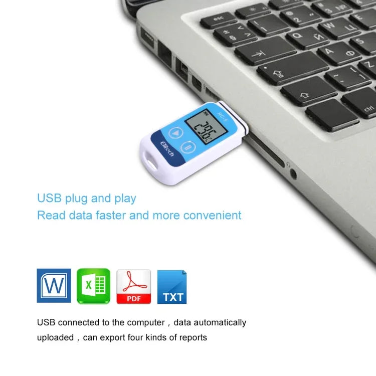 TTE35065 디지털 USB 온도 데이터 로거, 창고 저장, 냉장, 냉동 저장 및 실험실용, TTE35065