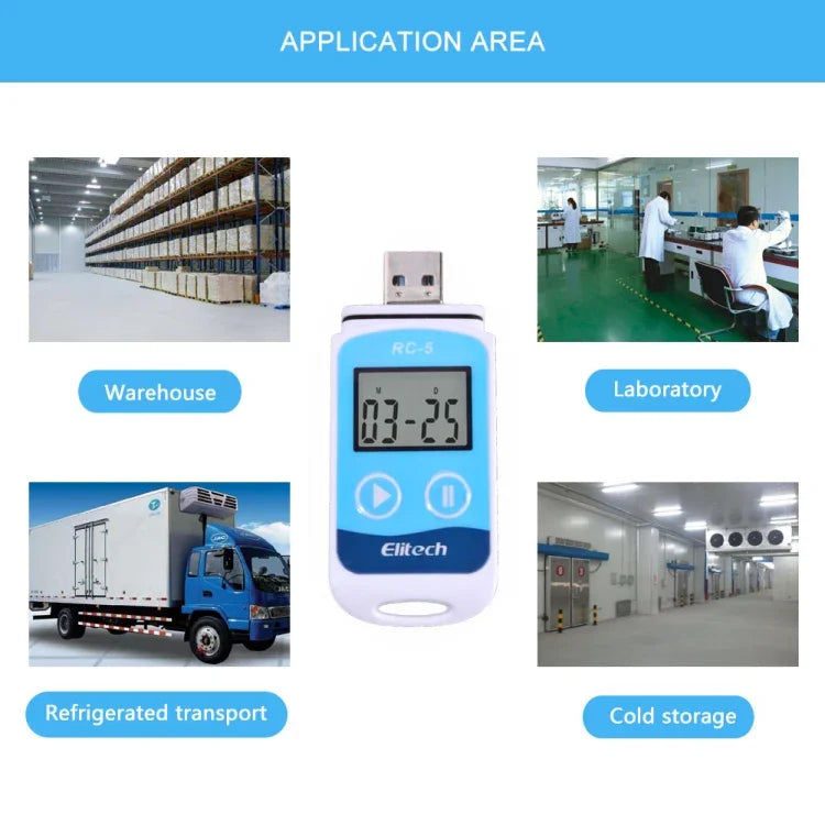 TTE35065 디지털 USB 온도 데이터 로거, 창고 저장, 냉장, 냉동 저장 및 실험실용, TTE35065