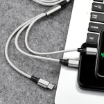 2개입 ZZ034 USB to 8핀 + USB-C / 타입-C + 마이크로 USB 3-in-1 고속 충전 케이블, 스타일:, 5A 슈퍼 패스트-블랙, 미니-실버, 미니-레드, 미니-블루, 미니-블랙
