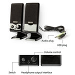 에디파이어 R10U 미니 USB 노트북 스피커, R10U 블랙
