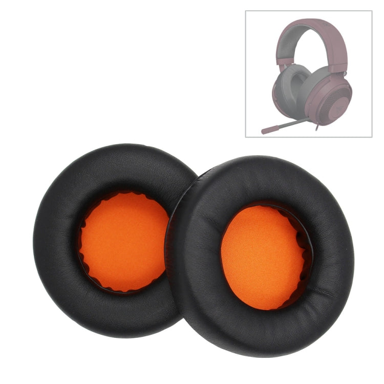 Kraken 7.1 V2 Pro용 두꺼운 스폰지 헤드셋 세트 1쌍 90mm 이어머프, 블랙, 오렌지