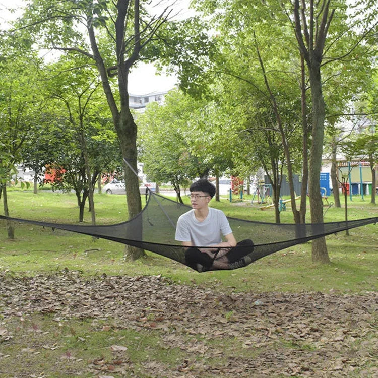 야외 다인용 해먹 대형 스카이 트리 텐트 공중 캠핑 해먹 삼각 해먹, 2.9m 검정