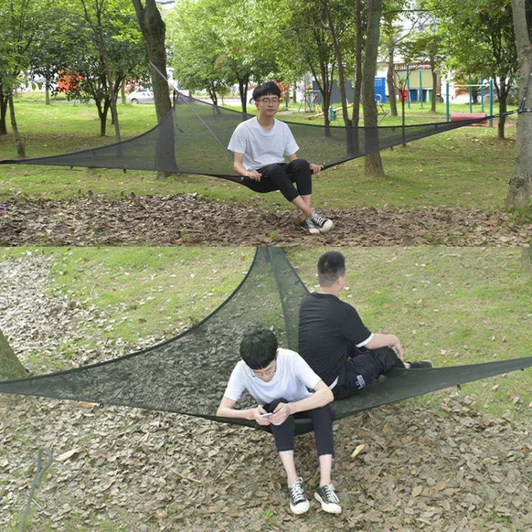야외 다인용 해먹 대형 스카이 트리 텐트 공중 캠핑 해먹 삼각 해먹, 2.9m 검정