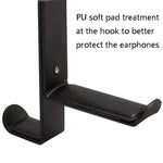 JD039 Metal Clip Earphone Holder Desktop Headset Hook, White, Black