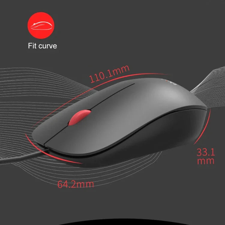 Lenovo Thinkplus M80 오피스 경량 인체공학 노트북 마우스, 유선, 무선