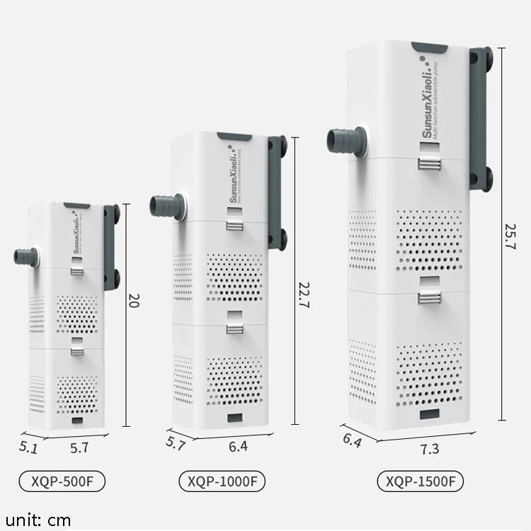 SunsunXiaoli 어항 수중 펌프 소형 3-in-1 순환 필터 순환 펌프, CN 플러그, 6W 500F, 15W 1000F