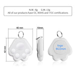 2개 세트 HYC-09 강아지 발바닥 블루투스 분실 방지 장치 반려동물 추적기 키체인 스마트 검색 양방향 알람, 강아지 발바닥 연파랑, 강아지 발바닥 초록, 강아지 발바닥 분홍, 강아지 발바닥 빨강, 강아지 발바닥 진파랑, 강아지 발바닥 진회색, 강아지 발바닥 검정, 강아지 발바닥 흰색