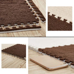 2개 거실 침실 어린이용 부드러운 카펫 매직 패치워크 직소 조각 머리 등반 아기 매트 30x30cm, 장미 빨강, 낙타색, 보라색, 커피색, 파랑, 분홍, 초록, 흰색, 회색