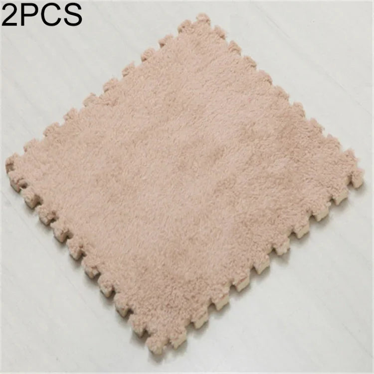2개 거실 침실 어린이용 부드러운 카펫 매직 패치워크 직소 조각 머리 등반 아기 매트 30x30cm, 장미 빨강, 낙타색, 보라색, 커피색, 파랑, 분홍, 초록, 흰색, 회색