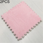 2개 거실 침실 어린이용 부드러운 카펫 매직 패치워크 직소 조각 머리 등반 아기 매트 30x30cm, 장미 빨강, 낙타색, 보라색, 커피색, 파랑, 분홍, 초록, 흰색, 회색