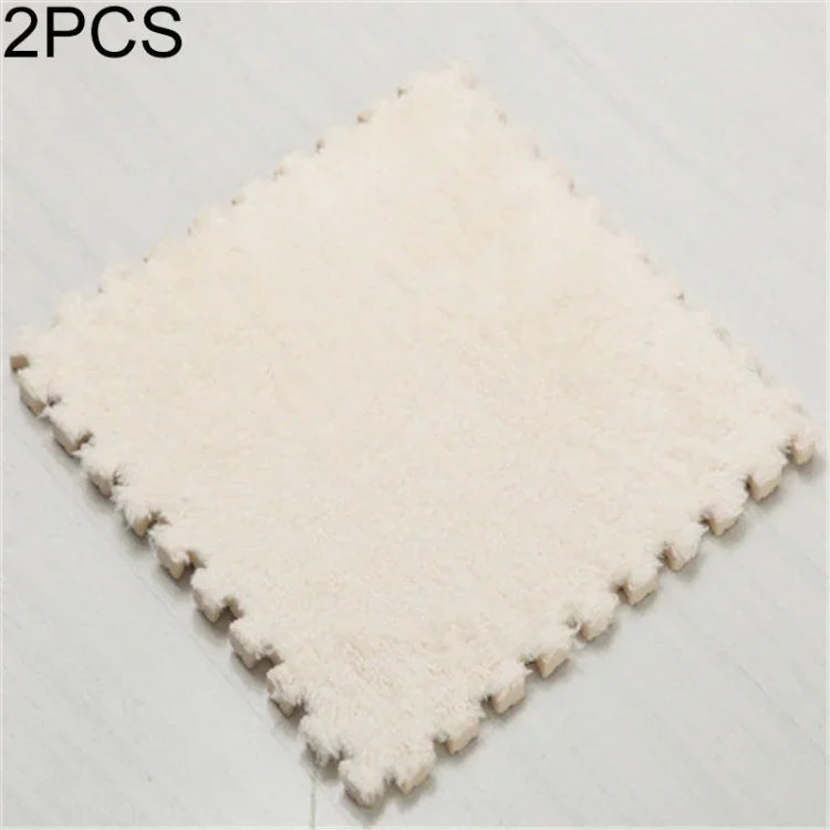 2개 거실 침실 어린이용 부드러운 카펫 매직 패치워크 직소 조각 머리 등반 아기 매트 30x30cm, 장미 빨강, 낙타색, 보라색, 커피색, 파랑, 분홍, 초록, 흰색, 회색