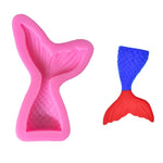 미니 인어 꼬리 액체 실리콘 몰드 폰던 베이킹 몰드, 소형 (핑크) 15-95, 대형 (핑크) 15-94, 소형 (그레이) 15-95, 대형 (그레이) 15-94