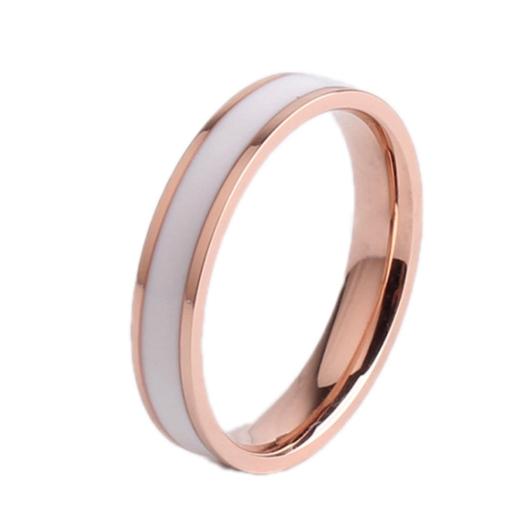 Simple Black White Epoxy Couple Ring Women Titanium Steel Ring Jewelry, US Size 3, US Size 4, US Size 5, US Size 6, US Size 8, US Size 9, US Size 10, US Size 7