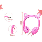 LX-K06 3.5mm 유선 어린이 학습용 빛나는 고양이 귀 헤드셋, 케이블 길이 1.2m, 핑크, 퍼플, 블루, 오렌지