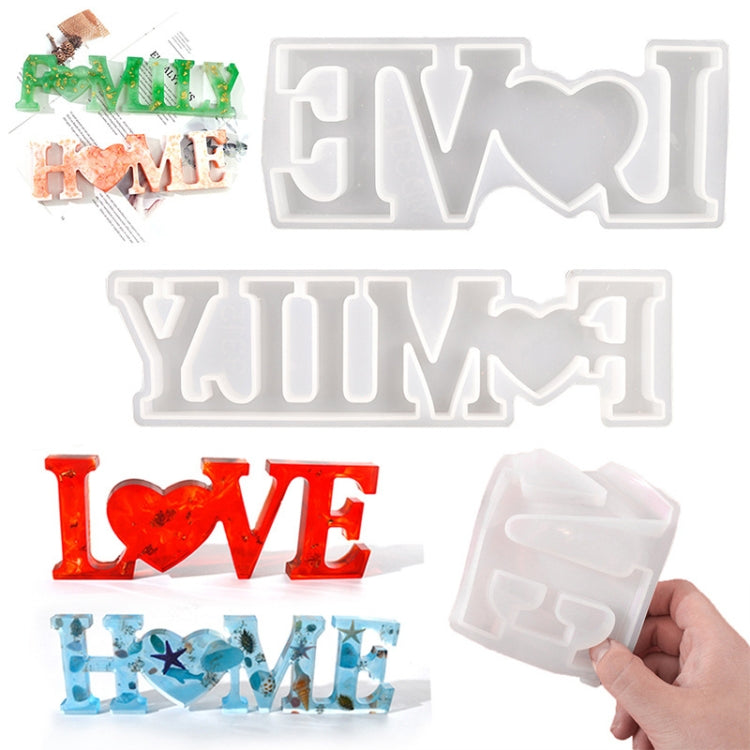 DIY 크리스탈 에폭시 실리콘 글자 몰드, 반대 글자 MD3300_LOVE 몰드, 반대 글자 MD3301_HOME 몰드, 반대 글자 MD3302_Family 몰드, 정면 글자 MD3313_LOVE 몰드, 정면 글자 MD3314_HOME 몰드, 정면 글자 MD3315_FAMILY 몰드
