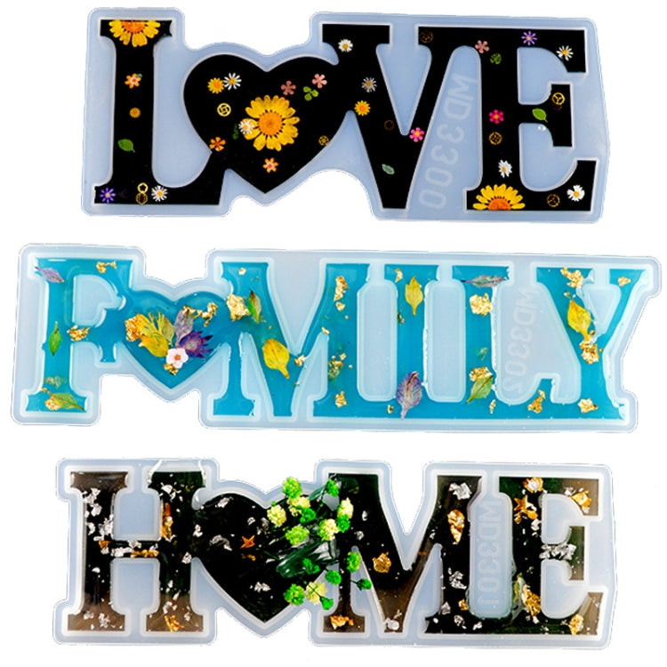 DIY 크리스탈 에폭시 실리콘 글자 몰드, 반대 글자 MD3300_LOVE 몰드, 반대 글자 MD3301_HOME 몰드, 반대 글자 MD3302_Family 몰드, 정면 글자 MD3313_LOVE 몰드, 정면 글자 MD3314_HOME 몰드, 정면 글자 MD3315_FAMILY 몰드