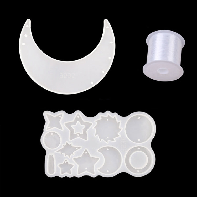 DIY 풍경 에폭시 몰드 달 펜던트 풍경 걸이 세트 몰드, 스타일:, MD3535 + MD3536, MD3535 + MD3536 + 낚시줄