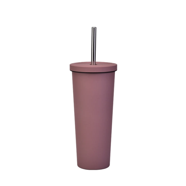 700ml Large Capacity Double Stainless Steel Straw Cup Vacuum Outdoor 304 Insulation Cup Car Water Cup, Khaki, Cinnabar Orange, Lilac Purple, Pink, Glazed Green, Moss Green, Dark Gray, Indigo, Ink Black, Gray Green, Light Pink, Green White, Lake Blue