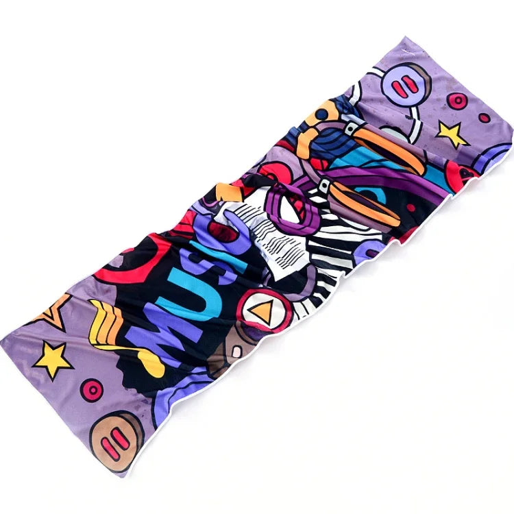 헬스 스포츠 쿨링 땀 흡수 빠른 건조 쿨 타월, 빠른 건조 타월, 크기: 100 x 30cm(뮤직 페스티벌), 빠른 건조 타월, 크기: 100 x 30cm(파이어), 빠른 건조 타월, 크기: 100 x 30cm(기하학 삼각형)