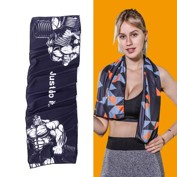 헬스 스포츠 쿨링 땀 흡수 빠른 건조 쿨 타월, 빠른 건조 타월, 크기: 100 x 30cm(뮤직 페스티벌), 빠른 건조 타월, 크기: 100 x 30cm(파이어), 빠른 건조 타월, 크기: 100 x 30cm(기하학 삼각형)