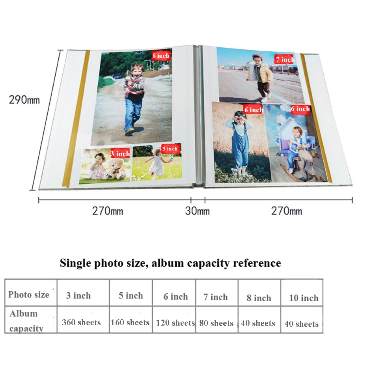 10인치 20페이지/40P 천 사진 앨범 셀프 접착 DIY 라미네이트 사진 앨범, 레드, 그린, 진저 옐로우, 그레이