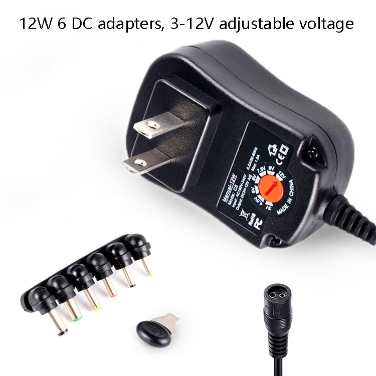 C5 3-12V 12W 가변 전압 조절 스위치 전원 공급 장치 어댑터 다기능 충전기 DC 팁 포함, 미국 플러그, 영국 플러그, 유럽 플러그