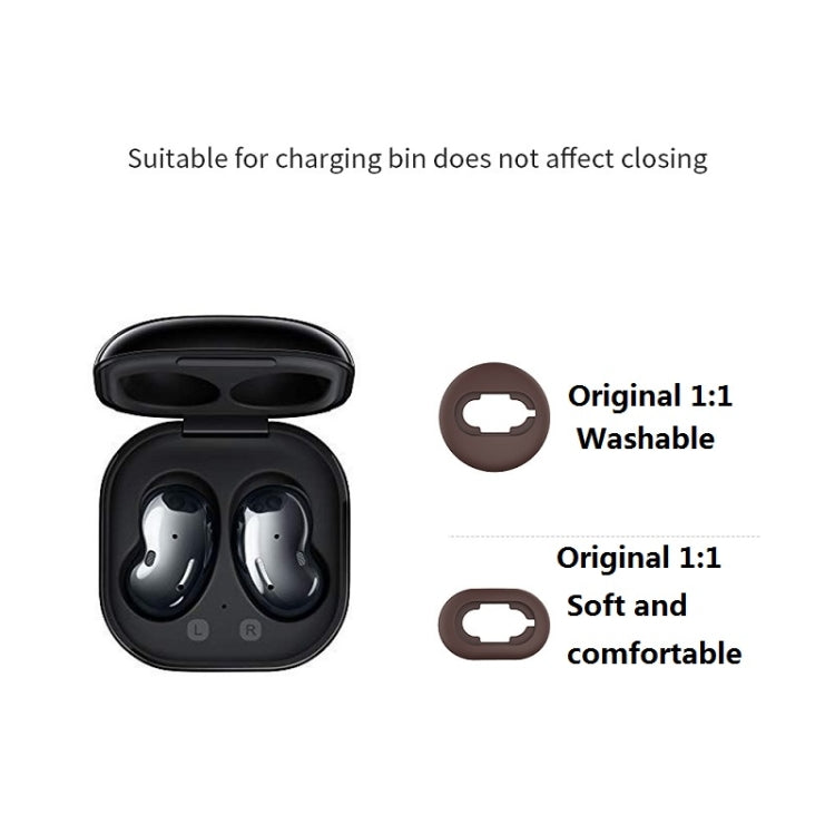 삼성 Galaxy Buds Live용 블루투스 이어폰 실리콘 이어플러그 캡 2세트, 블랙 2쌍, 레드 2쌍, 브라운 2쌍, 화이트 2쌍