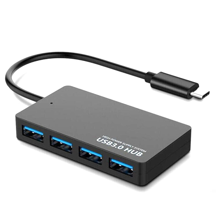 KYTC47 4포트 USB 어댑터 케이블 고속 USB 도킹 스테이션 다중 인터페이스 허브 컨버터, 블랙 USB 3.0, 블랙 Type-C