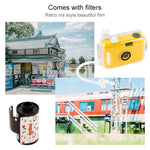 Cute Retro Film Waterproof Shockproof Camera With Disposable Film, All White Shell, Black White Shell, Yellow White Shell, Light Pink White Shell, Sky Blue White Shell