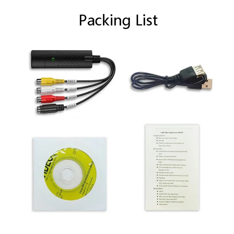 HW-1401 USB 비디오 캡처 카드 USB 캡처 카드, ms2100 칩