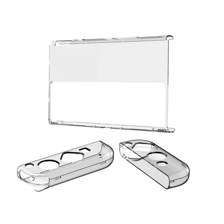 DOBE TNS-1133B 호스트 보호 키트 + 좌우 핸들 크리스탈 방탄 보호 커버, Switch OLED용, TNS-1133B(투명 색상)