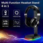 RGBD9 RGB 헤드셋 스탠드 색상 변환 게이밍 헤드셋 스탠드 듀얼 USB 포트 포함, RGBD9