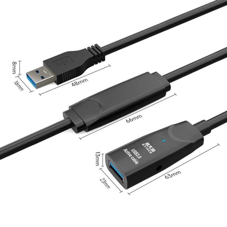 D.Y.TECH USB 3.0 수-암 연장 케이블 이중 차폐 칩 데이터 케이블, 길이:, 10m, 15m