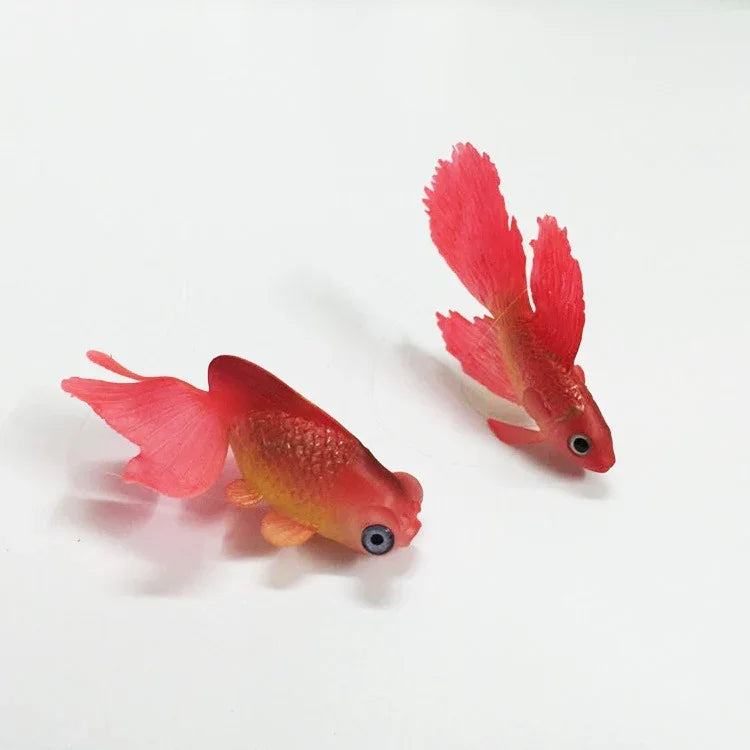 야간 조명 시뮬레이션 어항 장식 친환경 실리콘 다채로운 물고기, 1 레드 베타, 2 브라운 베타, 3 블루 베타, 4 블루 금붕어, 5 레드 금붕어, 6 브라운 금붕어