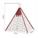 Indian Children Tent Cotton Cloth Indoor Play House Parent-Child Doll House, Pink Stars, Wavy Pattern