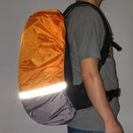 2개 세트 야외 등산용 컬러 매칭 발광 백팩 레인 커버, S 18-30L, M 30-40L, L 45-55L, XL 58-70L