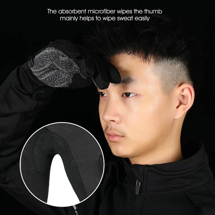 WEST BIKING YP0211220 겨울용 따뜻한 플리스 스키 장갑 실리콘 미끄럼 방지 라이딩 장갑, M, L, XL