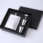 휴대용 스테인리스 스틸 힙 플라스크 세트 와인 잔 깔때기 포함, 7OZ 옐로우 그런지, 7OZ 그레이 그런지, 7OZ 잭 옐로우 그런지, 7OZ 잭 그레이 그런지, 7OZ 잭 블랙 코어