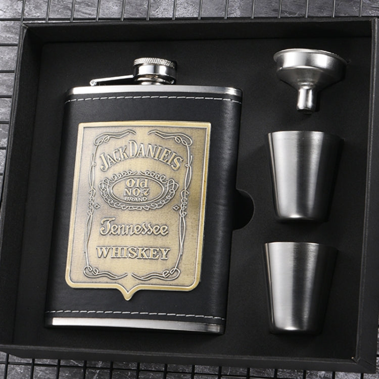 휴대용 스테인리스 스틸 힙 플라스크 세트 와인 잔 깔때기 포함, 스타일:, 8OZ 뉴 잭 패치 코어, 8OZ 올드 잭 패치 코어, 8OZ 올드 맨 패치 코어, 8OZ 옐로우 플로럴 패턴 코어, 7OZ 블랙 가죽 잭 그레이, 7OZ 옐로우 가죽 잭 올드 맨 그레이