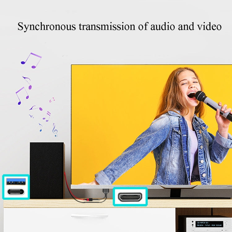 L3B 타입-C USB to HDMI 호환 오디오 전송 3-in-1 HD 케이블 TV 화면 연결기, L3B