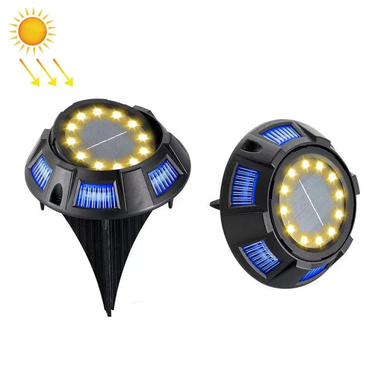 야외 태양광 지하등 회전 매립 잔디등, 사양:, 12 LED 백색+청색광 (알루미늄 케이스), 12 LED 온광+청색광 (알루미늄 케이스), 12 LED 백색+컬러광 (알루미늄 케이스), 12 LED 온광+컬러광 (알루미늄 케이스)
