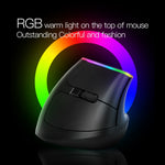 DELUX M618C 6키 1600 DPI RGB 수직 무선 블루투스 듀얼 모드 마우스, M618C(화이트), M618C(블랙)