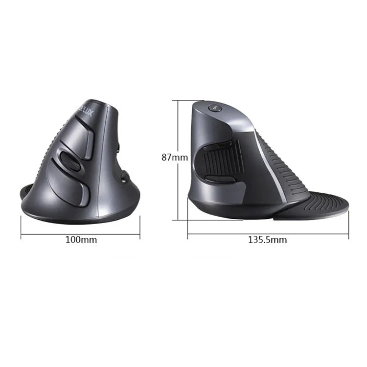 DELUX M618 6키 수직 달팽이 인체공학 무선 마우스, 무선