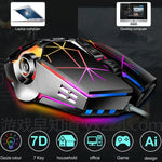 LEAVEN 7키 4000DPI USB 유선 컴퓨터 사무용 발광 RGB 기계식 게이밍 마우스, 케이블 길이:1.5m, S30 블랙, S30 화이트, S30 핑크, S10 블랙