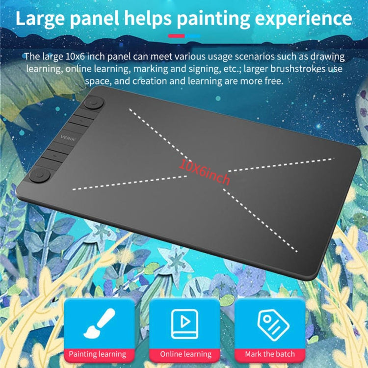 VEIKK VK1060PRO 디지털 태블릿 손그림 보드 전자 드로잉 보드 휴대폰 연결 가능, VK1060PRO