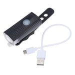 자전거 하이라이트 USB 충전식 방수 자전거 전조등 후미등 세트, 전조등 + 후미등 (검정)