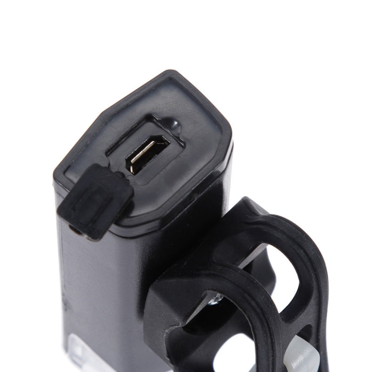 자전거 하이라이트 USB 충전식 방수 자전거 전조등 후미등 세트, 전조등 + 후미등 (검정)