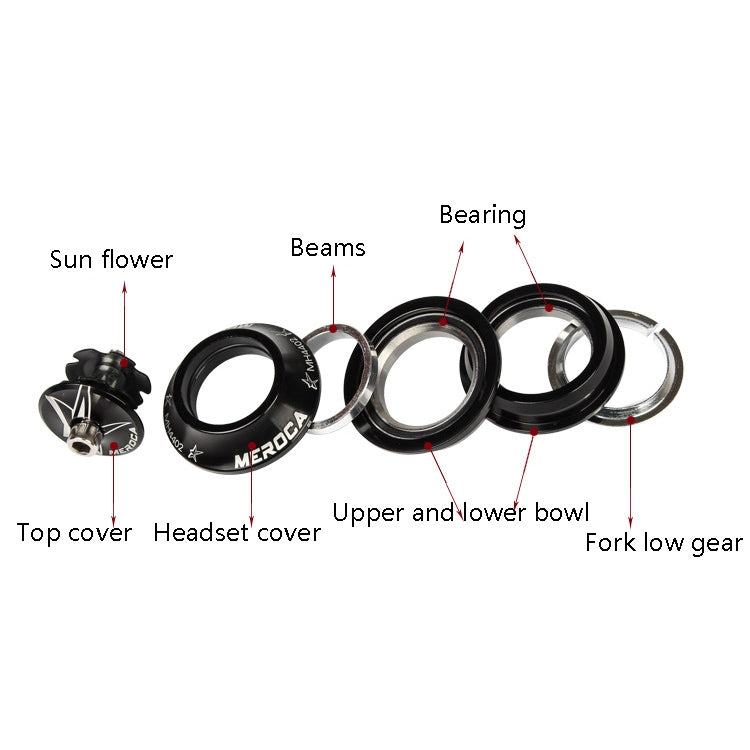 MEROCA 베어링 볼 마운틴 타워 44mm 내장 직관 튜브 볼, 검정, 빨강, 파랑, 초록, 보라, 금색