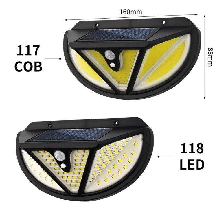TG-TY074 태양광 인체 감지 정원 벽등 야외 복도등, 사양:, 118 SMD, 117 COB