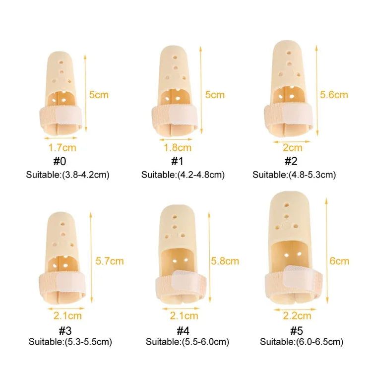 4개입 손가락 부목 조절 가능한 손가락 지지 보호대 관절염 손가락 부상용, 번호 0: 38-42mm, 번호 1: 42-48mm, 번호 2: 48-52mm, 번호 3: 52-55mm, 번호 4: 55-60mm, 번호 5: 60-65mm